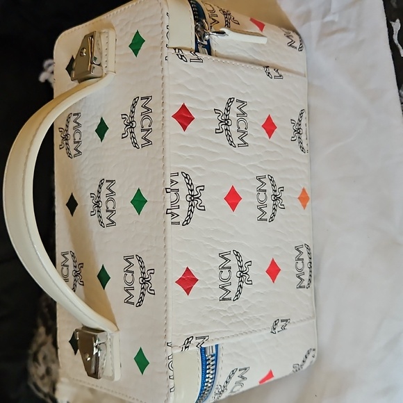 MCM White Vanity Bag with Multicolor Accents - Picture 2 of 3